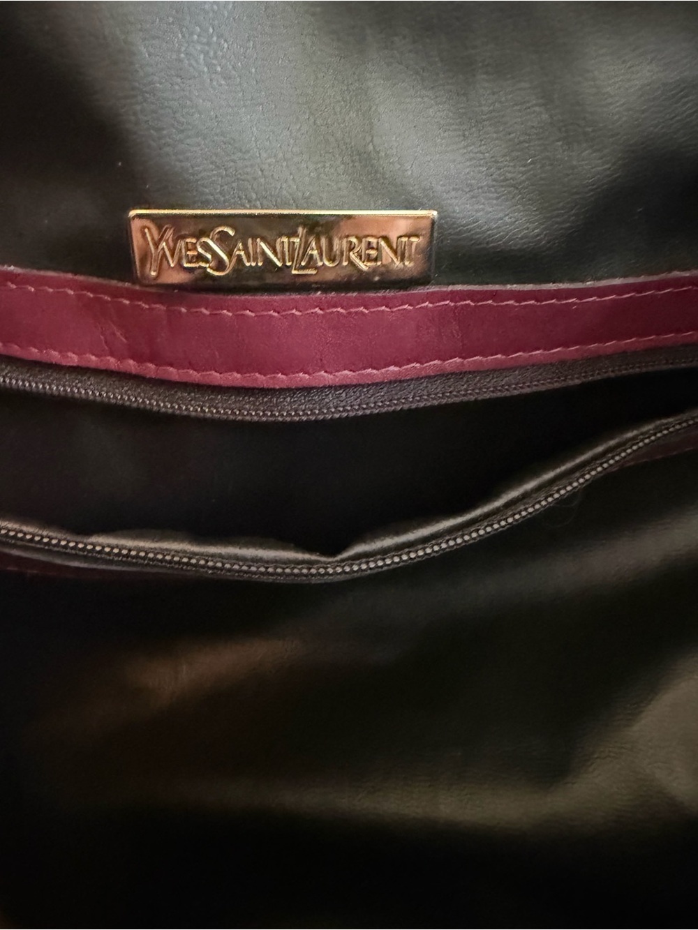 Vintage Yves Saint Laurent Burgundy & Gray Boston Bag | Classic YSL Satchel | Au - Picture 13 of 15